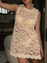 Load image into Gallery viewer, Beige Lace Mini Dress