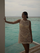Load image into Gallery viewer, Beige Lace Mini Dress