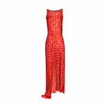 Load image into Gallery viewer, Red Silk Polka Dot Printed Maxi Dress