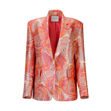 Load image into Gallery viewer, Pink and Orange Floral Jacquard Blazer