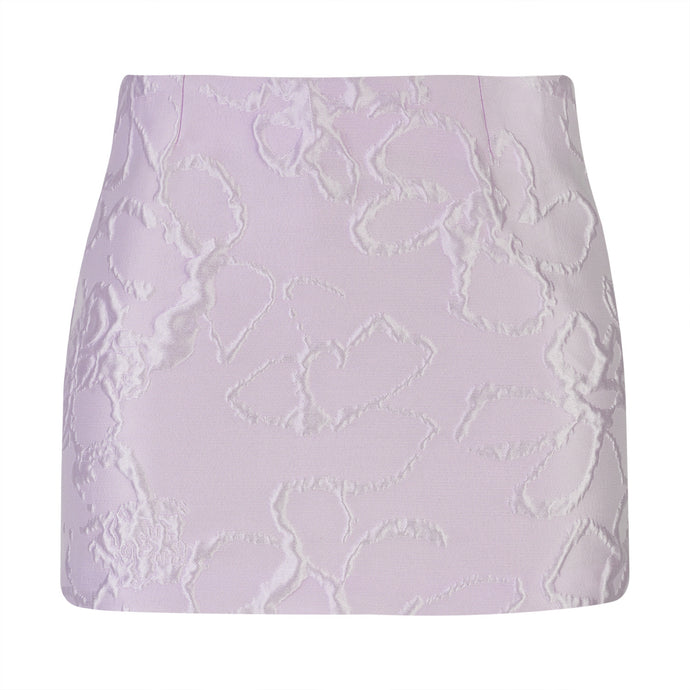 Lilac Floral Jacquard Mini Skirt