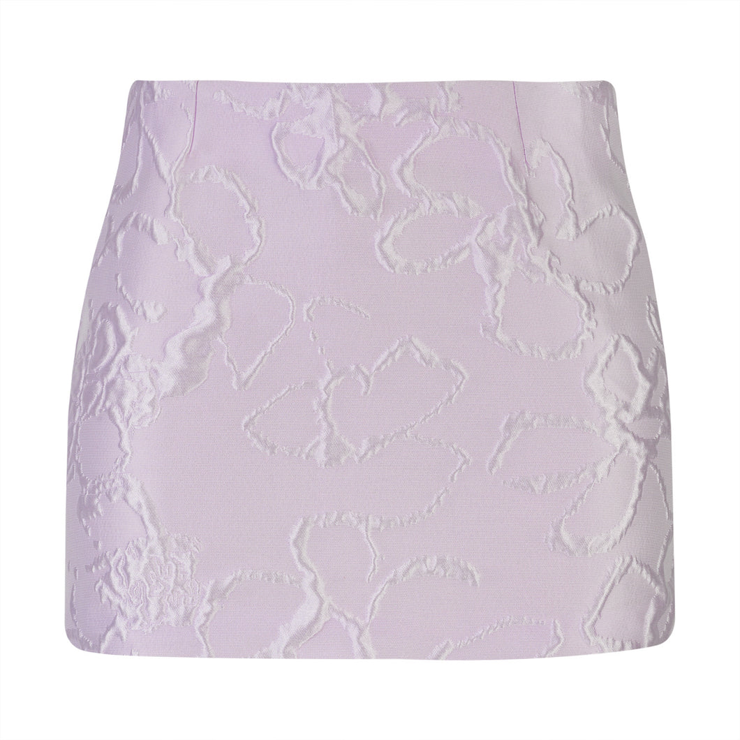 Lilac Floral Jacquard Mini Skirt