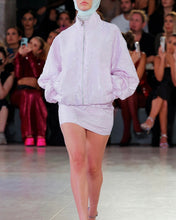 Load image into Gallery viewer, Lilac Floral Jacquard Bomber Jacket