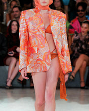 Load image into Gallery viewer, Pink and Orange Floral Jacquard Blazer