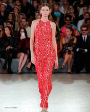 Load image into Gallery viewer, Pink Sequins Halterneck Dress
