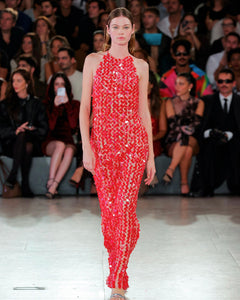 Pink Sequins Halterneck Dress