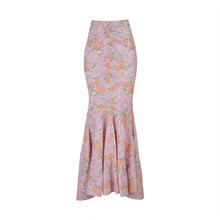 Load image into Gallery viewer, Lilac &amp; Orange Floral Maxi Skirt