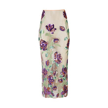 Load image into Gallery viewer, Lilac Flowers Midi Skirt