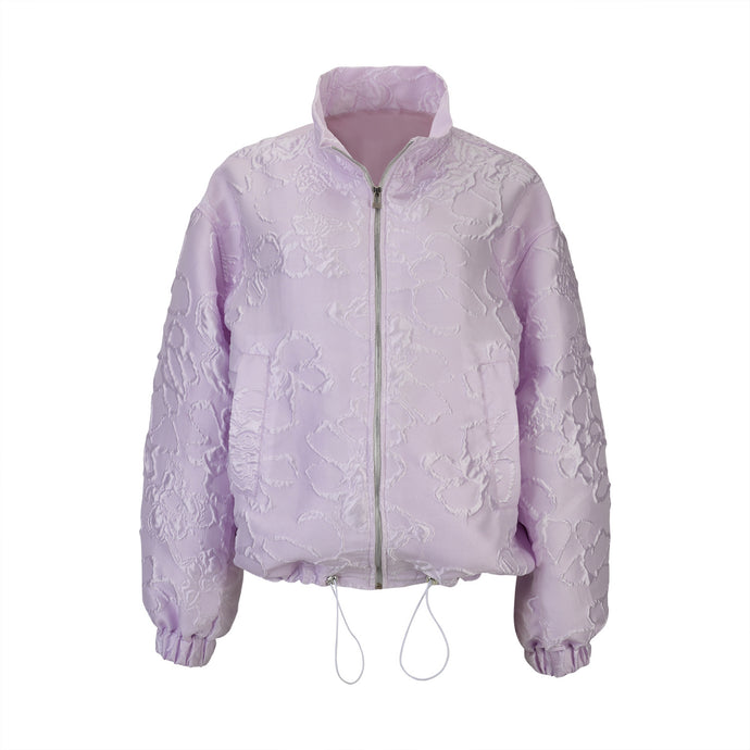 Lilac Floral Jacquard Bomber Jacket