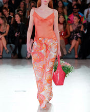 Load image into Gallery viewer, Pink and Orange Floral Jacquard Oversized Pants