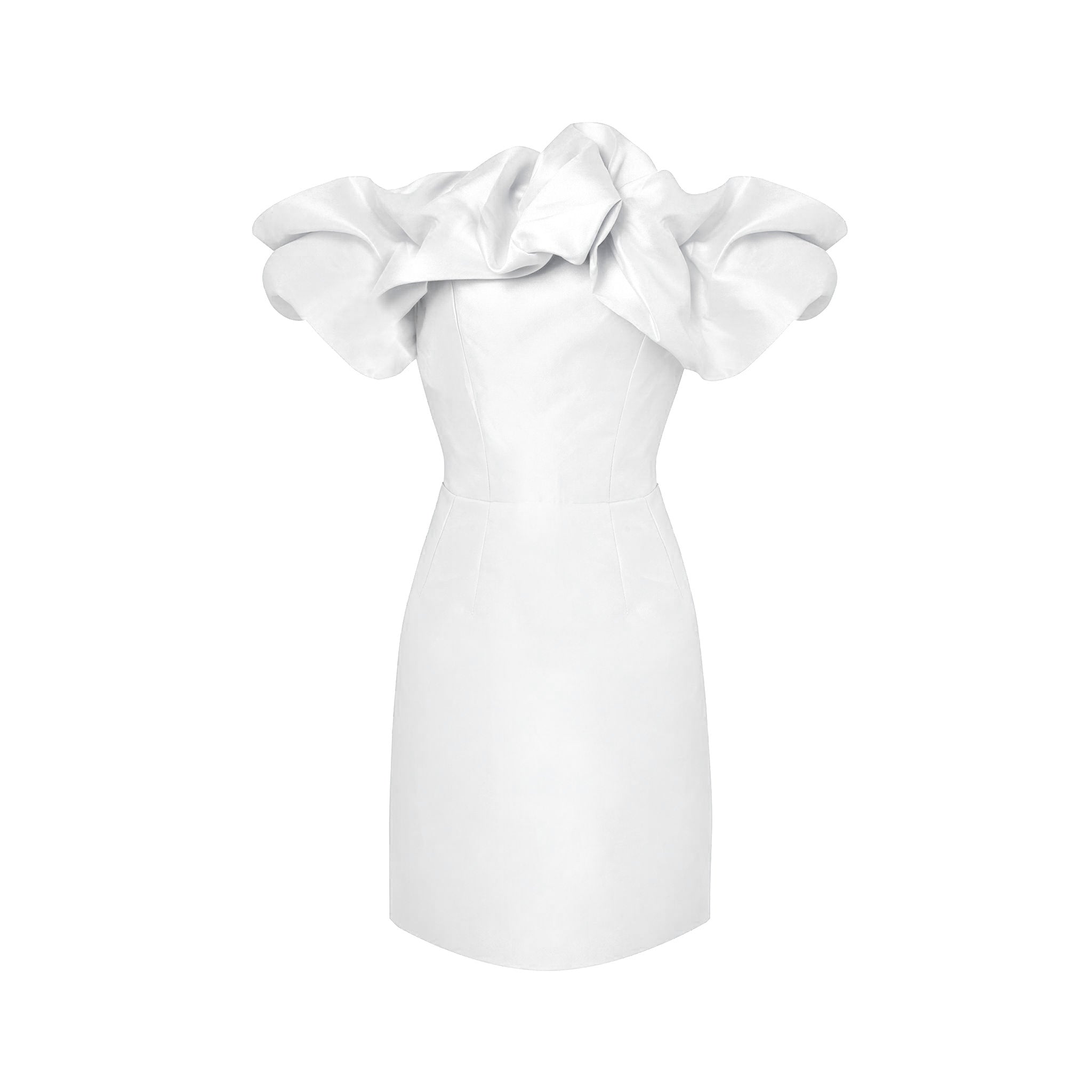green emerald velvet dress White Ruffled Dress – Gonçalo Peixoto