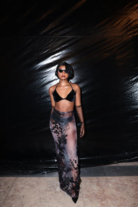 Floral Organza Midi Skirt