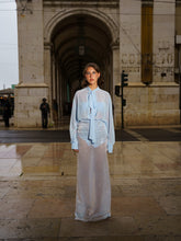 Load image into Gallery viewer, Light Blue Sequins Midi Skirt