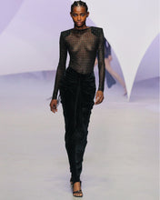 Load image into Gallery viewer, Black Velvet Maxi Skirt