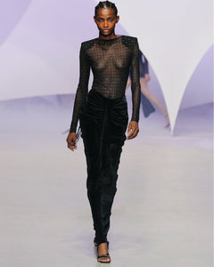 Black Velvet Maxi Skirt