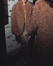 Load image into Gallery viewer, Short Light Brown Curly Faux Fur Coat