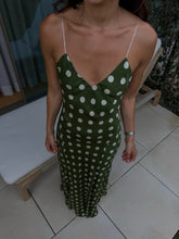 Load image into Gallery viewer, Green Polka Dot Midi Dress