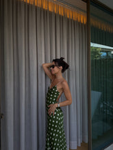 Load image into Gallery viewer, Green Polka Dot Midi Dress
