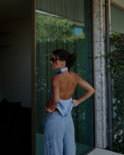 Load image into Gallery viewer, Blue Satin Top