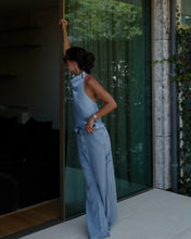 Load image into Gallery viewer, Blue Satin Top