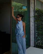Load image into Gallery viewer, Blue Satin Top