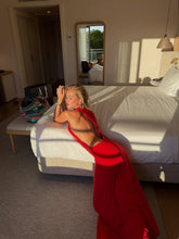 Load image into Gallery viewer, Red Open Back Maxi Dress