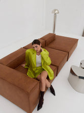 Load image into Gallery viewer, Lime Green Structured Satin Blazer