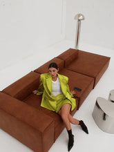 Load image into Gallery viewer, Lime Green Structured Satin Blazer