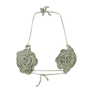 Green Crochet Bikini Flowers