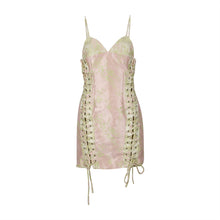 Load image into Gallery viewer, Yellow and Pink Brocade Mini Dress