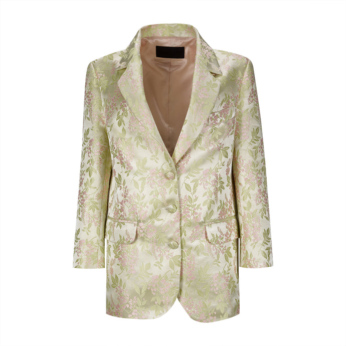 Yellow Brocade Blazer