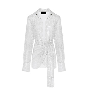 White Sequins Dress