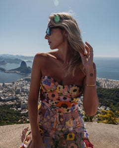 Floral Strapless Top