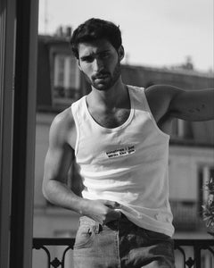 White Embroidered Singlet