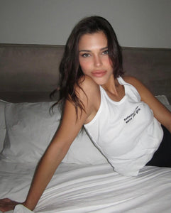 White Embroidered Singlet