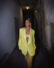 Load image into Gallery viewer, Yellow Sequins Blazer