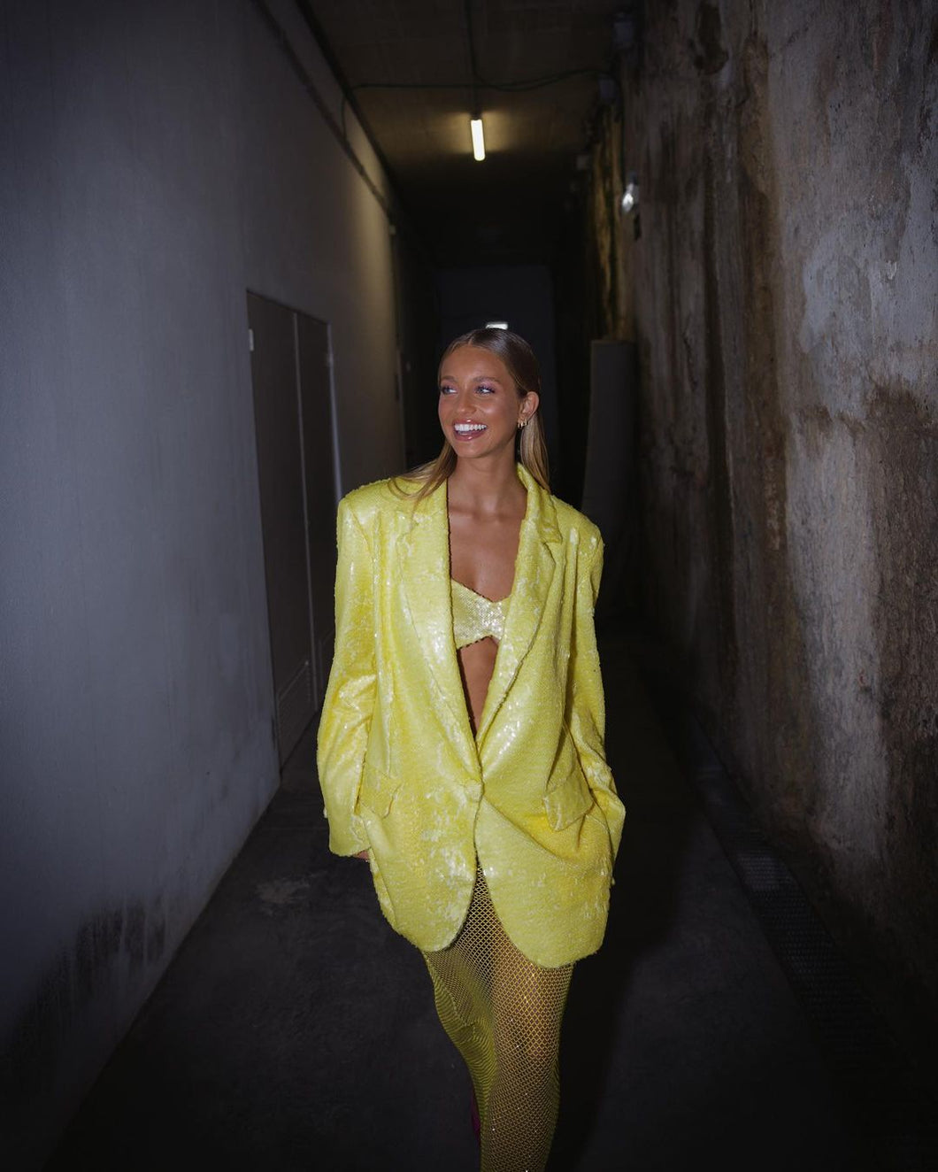 Yellow Sequins Blazer