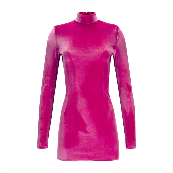 Pink Velvet Mini Dress