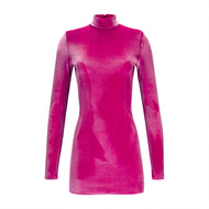 Pink Velvet Mini Dress
