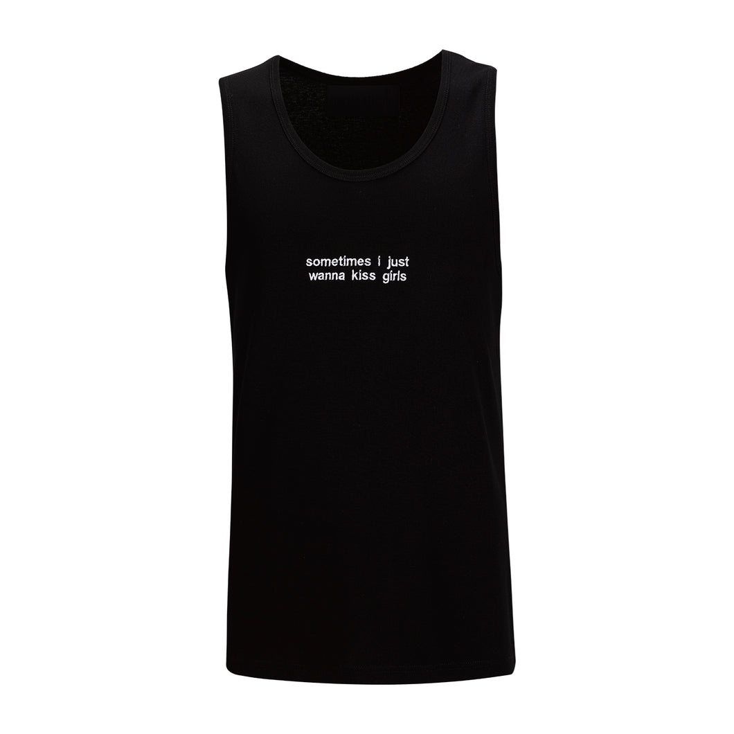 Black Embroidered Singlet