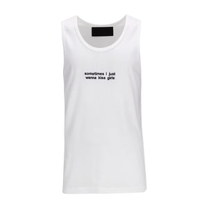 White Embroidered Singlet