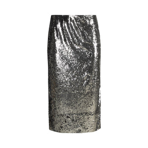 Grey and Black Midi Skirt