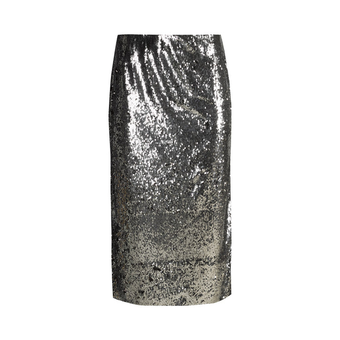 Grey and Black Midi Skirt