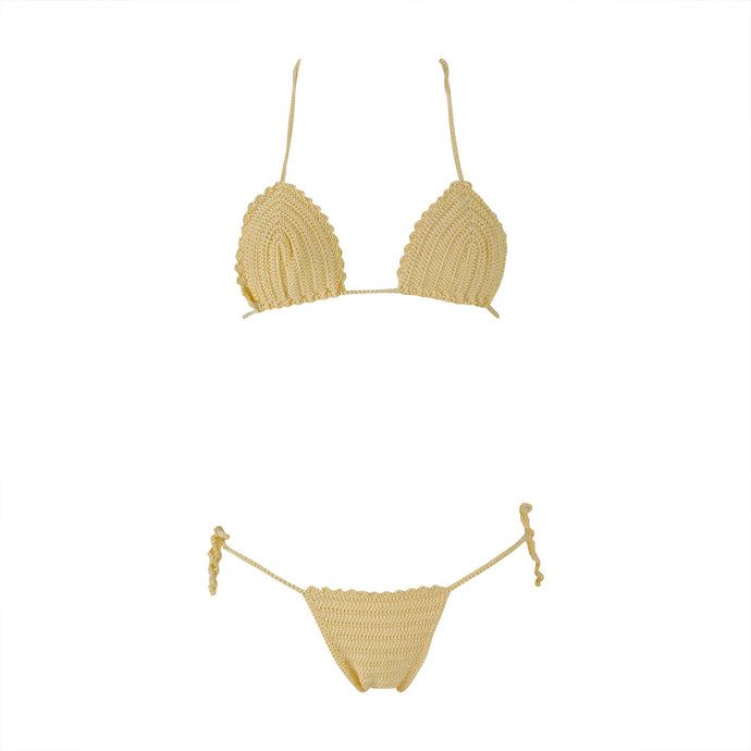 Yellow Crochet Bikini Set