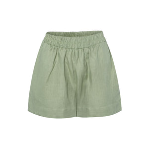 Green Linen Shorts
