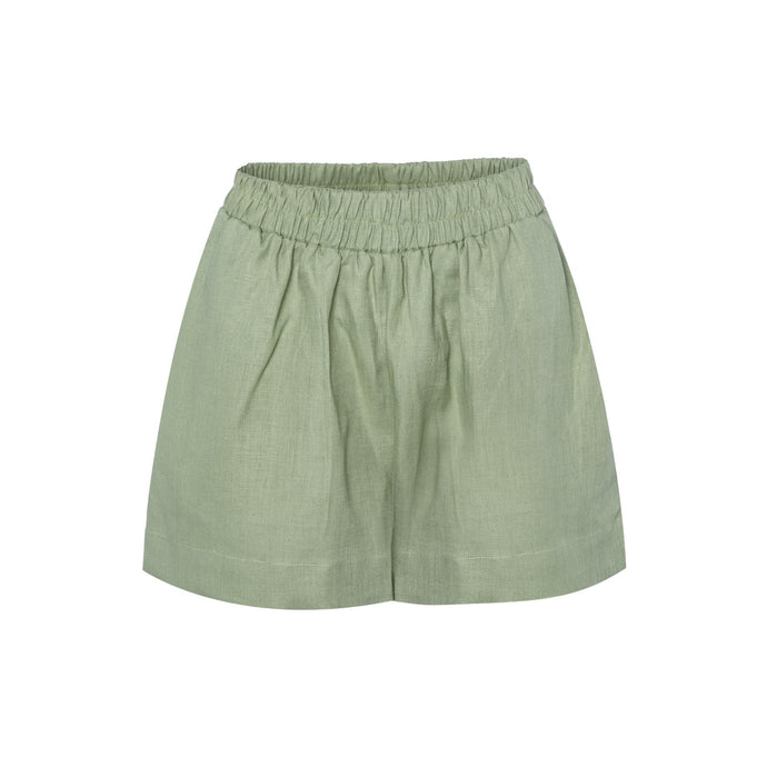 Green Linen Shorts