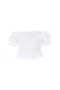 White Ruffled Top